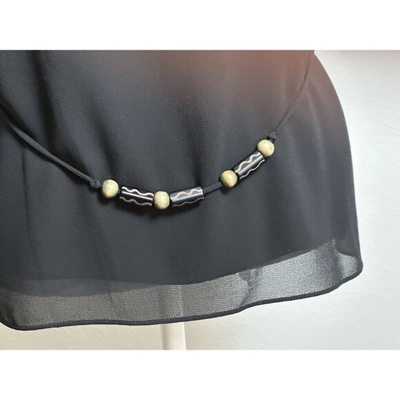 Studio I Women’s Black Top Size 12 Black Sleeveless Top With Decorative Beads - Picture 2 of 16